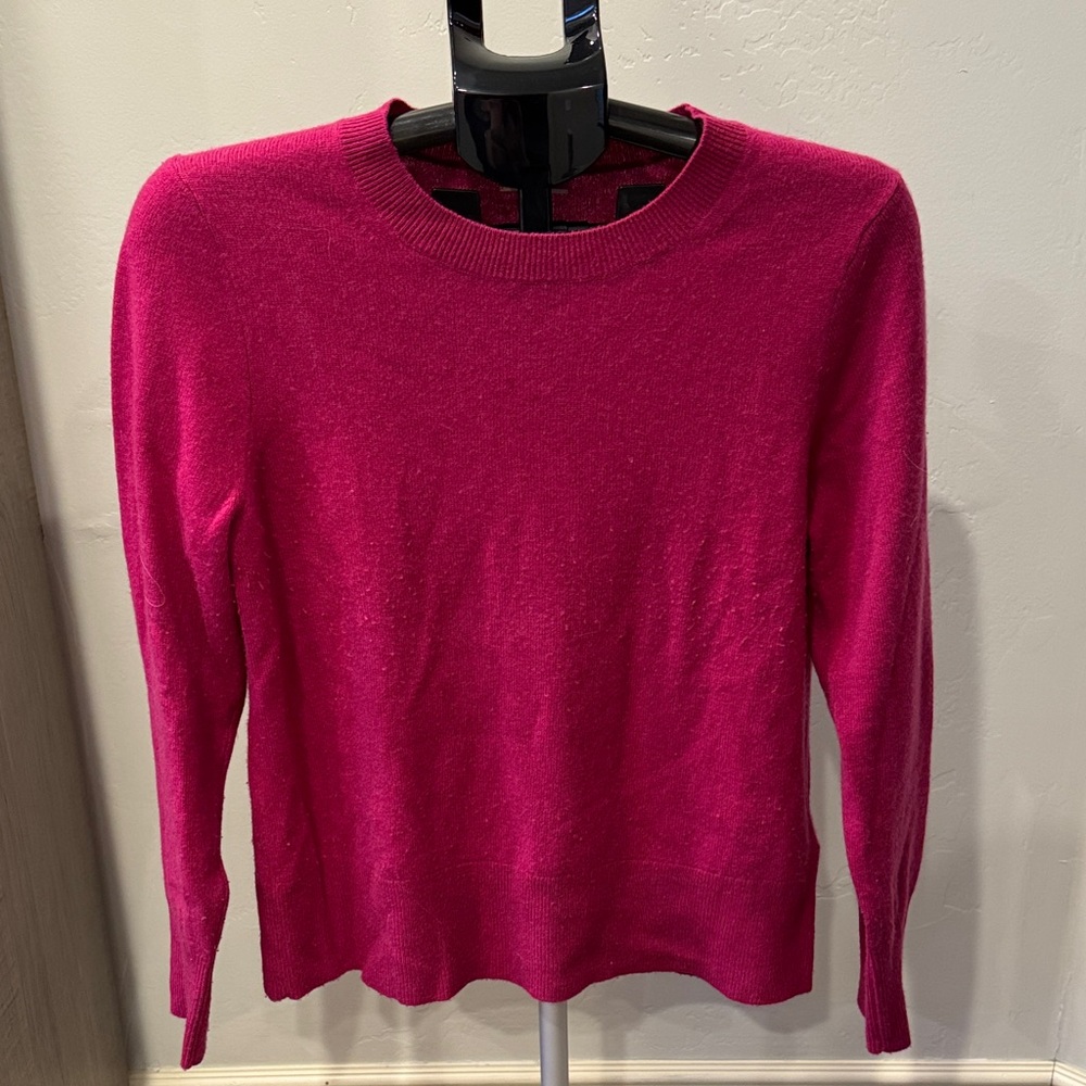 J Crew Cashmere Vibrant Pink Sweater - GUC Size Med